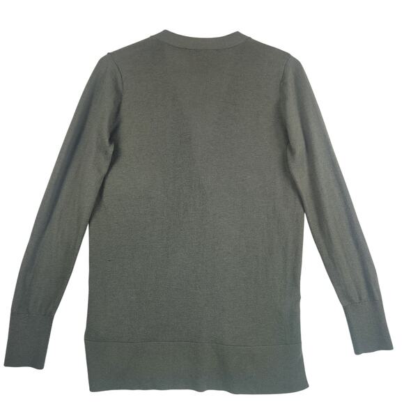 LOFT Cardigan Sweater Women M Olive Green Button Front Long Sleeve - Picture 2 of 10